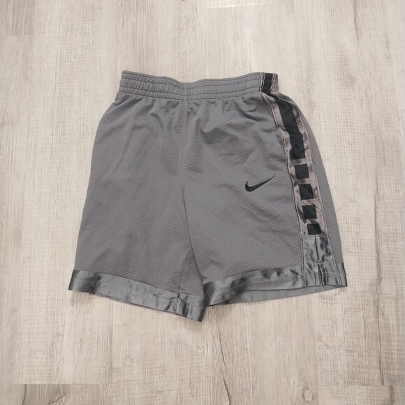 Nike Elite Stripe Short Basketball Dazzle Shorts Dri Fit Gray Large Boys - Picture 1 of 3